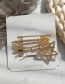 Fashion Gold Two-piece Alloy Diamond Round Hair Clip