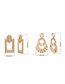 Fashion White K Hollow Square Bump Pleat Round Stitching Stud Earrings