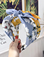 Fashion Navy Floral Fabric Bow Wide-brimmed Headband