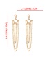 Fashion Gold Alloy Pearl Pentagram Tassel Stud Earrings