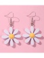 Fashion White Alloy Resin Flower Earrings