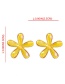 Fashion Yellow Alloy Resin Flower Earrings
