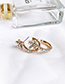Fashion Champagne Alloy Diamond Round Flower Earrings