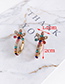 Fashion Ab Color Alloy Diamond Round Flower Earrings
