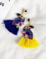 Fashion Yellow + Champagne Alloy Diamond-studded Bird Tassel Earrings