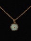Fashion Gold Eye Round Diamond Necklace