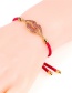 Fashion Rose Red Plated Gold Lip Studded Draw Bracelet