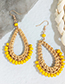 Fashion Orange Alloy Rattan Resin Beads Earrings
