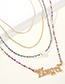 Fashion Color Alloy Rice Beads Color Letter Necklace