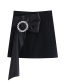 Fashion Black Buckle-trimmed Skirt