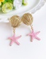 Fashion Blue Alloy Shell Starfish Earrings