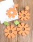 Fashion Orange + Green Resin Flower Earrings