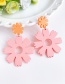 Fashion Pink + Yellow Resin Flower Earrings