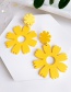 Fashion Yellow Resin Flower Earrings