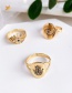 Fashion Gold Copper Inlay Zircon Palm Ring
