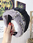 Fashion Gray Lace Mesh Yarn Pearl Knotted Wide-brimmed Headband