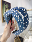 Fashion Medium Color Denim Beaded Knotted Wide-brimmed Headband