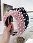 Fashion Pink Cloth Beaded Beaded Knotted Wide-brimmed Headband