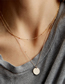 Fashion Gold Double Stainless Steel Chain Necklace