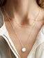 Fashion Steel Color Double Stainless Steel Chain Necklace