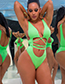 Fashion Green Lace-up One-piece Swimsuit