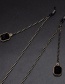 Fashion Black Hanging Neck Crystal Square Chain Glasses Chain