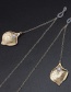 Fashion Gold Non-slip Metal Geometric Curved Pearl Chain
