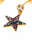 Fashion Color Pentagram Zircon Earrings