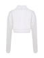 Fashion White Solid Color Cut Shoulder Cardigan