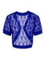 Fashion Blue Lace Silk Gauze Small Shawl