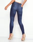 Fashion Navy Blue Shredded Embroidery Jeans