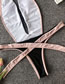 Fashion Khaki Bandage Pull-up One-piece Swimsuit