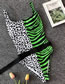 Fashion Khaki Socket Leopard Stitching One-piece Swimsuit
