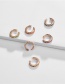Fashion Color Alloy Geometric C-shaped Diamond Earrings 6 Sets