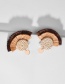 Fashion Color Line Ear Fringed Fan-shaped Rattan Multilayer Gradient Earrings