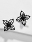 Fashion Red Alloy Hollow Flower Color Tangled Woven Spray Ear Studs