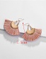 Fashion Pink Alloy Fan-shaped Line Ear Fringe Stitch Earrings