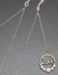 Fashion Gold Non-slip Metal Round Letters Love Pearl Glasses Chain