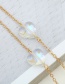 Fashion Gold Heart Crystal Eye Chain 70cmab Beads