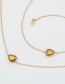 Fashion Gold Heart Crystal Eye Chain 70cm