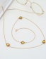 Fashion Gold Heart Crystal Eye Chain 70cm