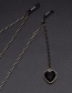 Fashion Gold Hang Neck Crystal Heart Chain Glasses Chain
