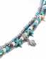Fashion Hollow Heart Double-layer Conch Starfish Rice Bead Turtle Anklet