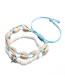Fashion White Turtle Shell Beads Push-pull Anklet 2 Piece Set
