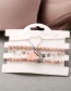 Fashion Pink + Silver Shell Sequin Bead Chain Tassel Bracelet Four-piece