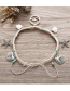 Fashion Silver Starfish Wave Pattern Shell Shell Inlaid Turquoise Anklet
