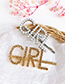 Fashion Silver Alloy Diamond Letter Girl Hairpin
