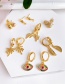 Fashion Gold Copper Coconut Stud Earrings