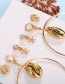 Fashion Gold Golden Bell Earrings Marine Starfish Eye Stud Earrings Three-piece Set