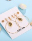 Fashion Gold Golden Bell Earrings Marine Starfish Eye Stud Earrings Three-piece Set